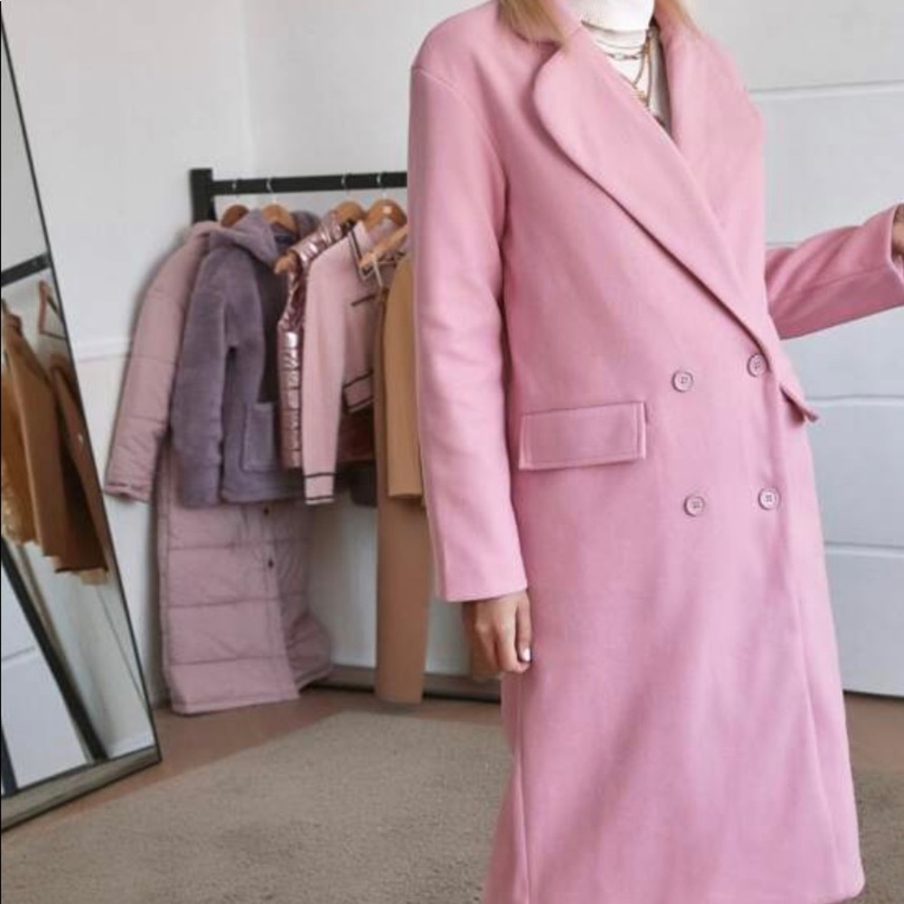 Nice never worn pink pea coat ! Will keep you warm and cozy !